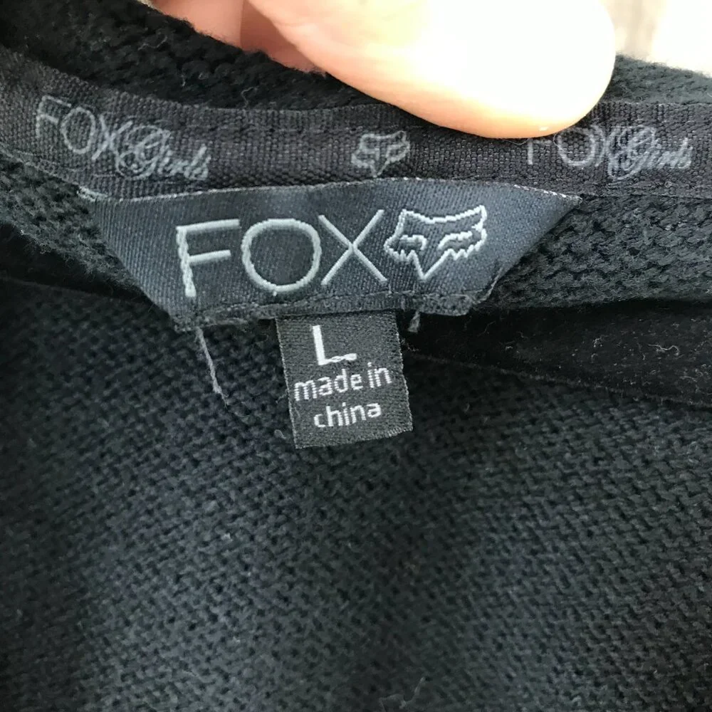 Fox black and gray full zip sweater hoodie size L - Picture 2 of 5